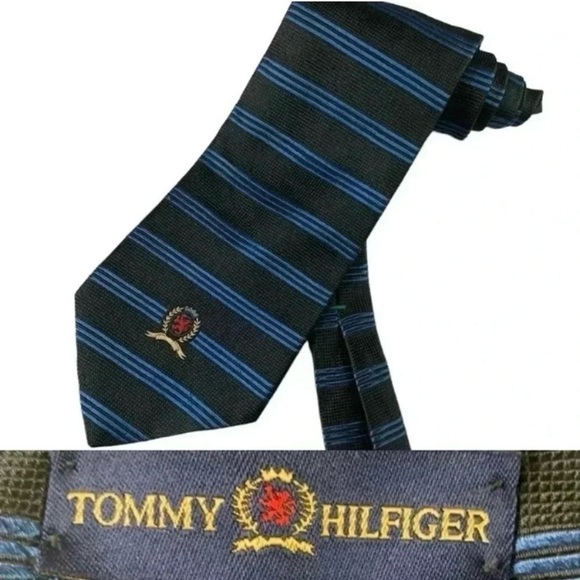 Neck Tie Bundle of Three Tommy Hilfiger Unisex Men's Ties Bicycling Stripes - Picture 3 of 4
